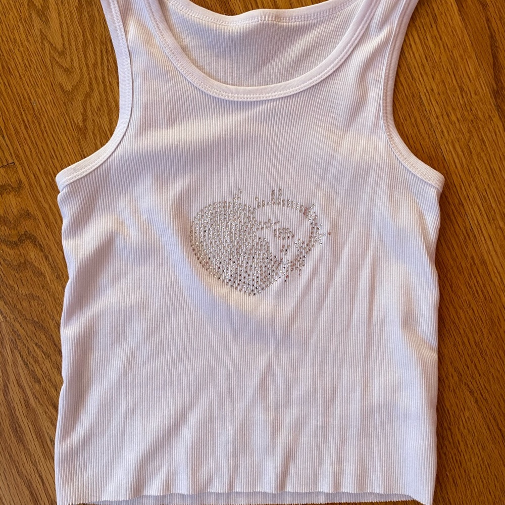 white tank with rhinestones from 4uonlyusa!!